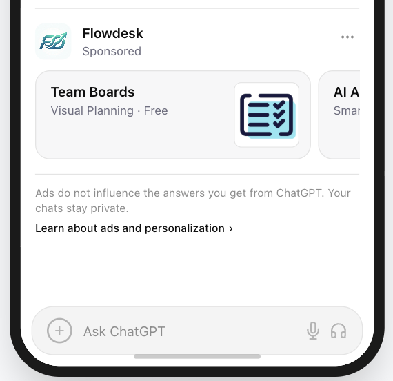 Flowdesk Team Boards card showing a blue checklist icon with three teal rows