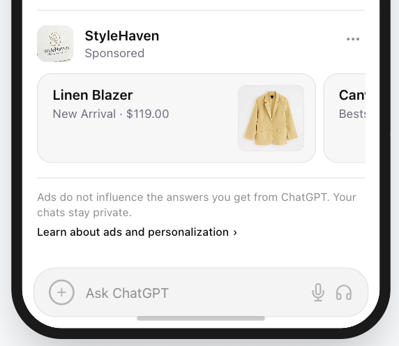StyleHaven Linen Blazer card showing a mustard blazer on white